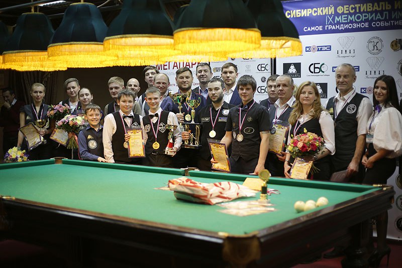 Победители и призеры IX бильярдного турнира памяти Козаева В.Г.  Фото - Тарасов Сергей